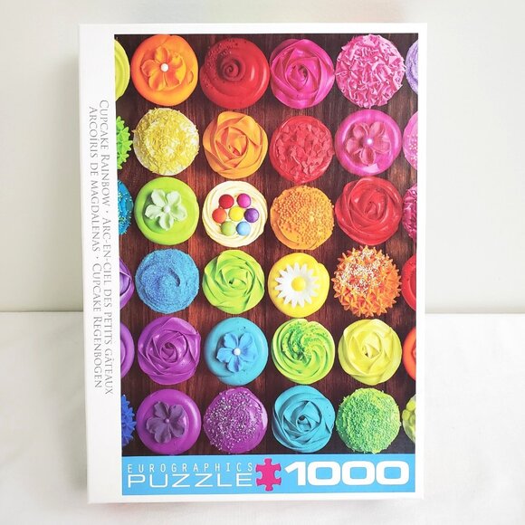 Cupcake Rainbow 1000 Piece Jigsaw Puzzle Eurographics EUC Complete - Picture 4 of 10